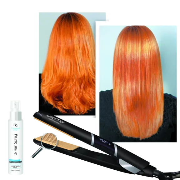 Uniqkka Nano Fiber Straightener with Royale 02 Spray