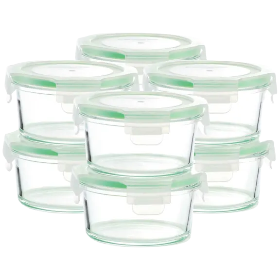 Kinetic Go Green 16-Piece Round Glass Food Storage Set (14oz)