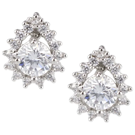 Jardin Jewelry Pear CZ Stud Earrings