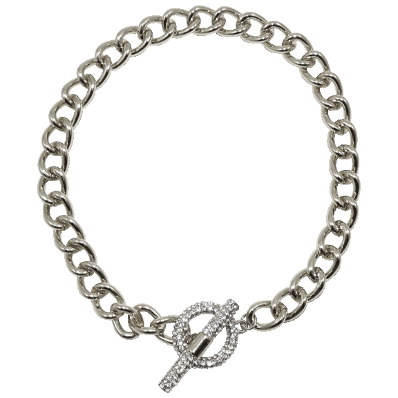 Savvy Cie Jewels Crystal Toggle Necklace in 18K Gold Plated or Sterling Silver