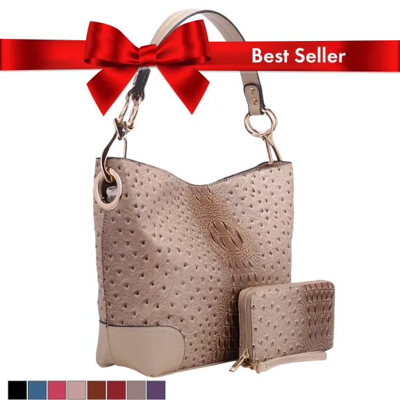 MKF Collection 2-Piece Wandy Vegan Leather Hobo & Wallet Set