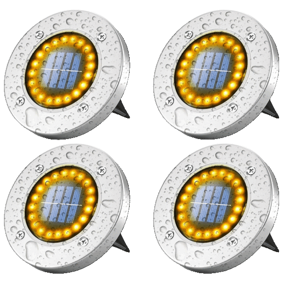 4 or 8-Pack Ciana Bright Solar Ground LED Lights in White or Warm White