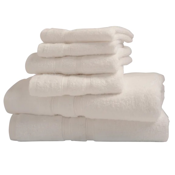 Bibb Home 6-Piece Egyptian Cotton Zero Twist Towel Sets