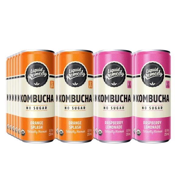 24-Pack: Liquid Remedy Kombucha Sugar Free Organic Drink