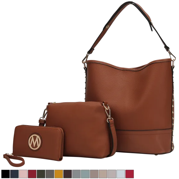 MKF Collection by Mia K Ultimate Hobo Bag, Crossbody and Wallet Set