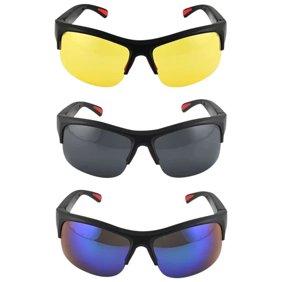 Procam Video Recording Sports Glasses w/ 3 Interchangeable Polarized Lenses