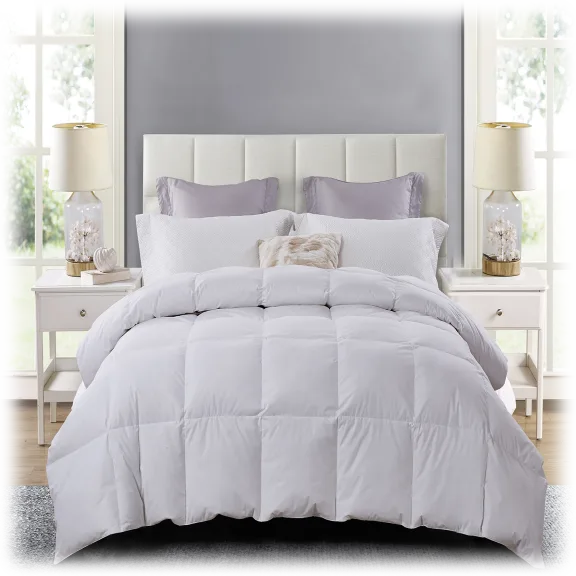 Serta All-Season White Down 100% Cotton Comforter