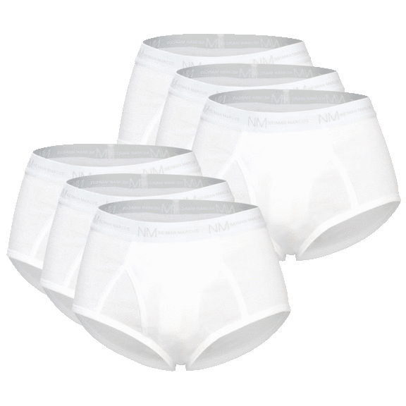 Neiman Marcus Men's 3 or 6 Pack Traditional Cotton Stretch Briefs