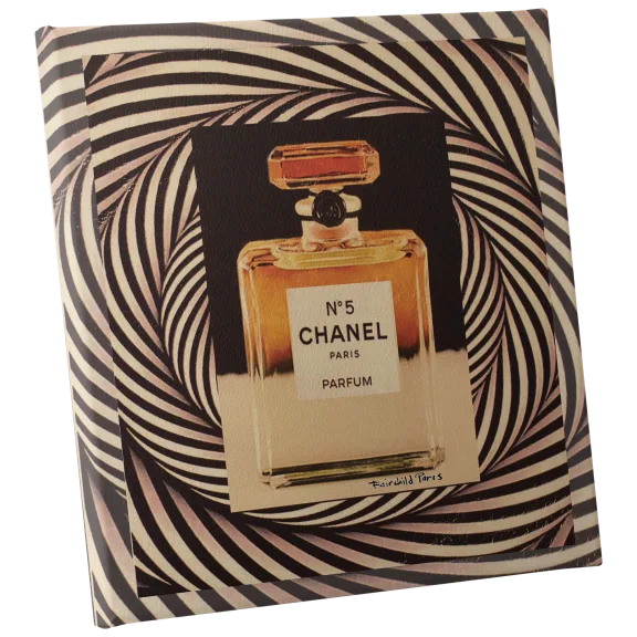 Fairchild Paris Vintage Chanel Bottle Rope Spiral Canvas - 16" x 16"