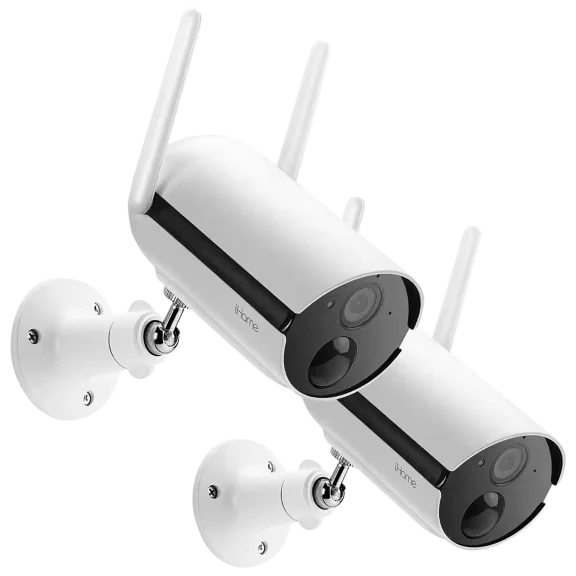 2-Pack: iHome Insight 1080p Smart Battery Cameras