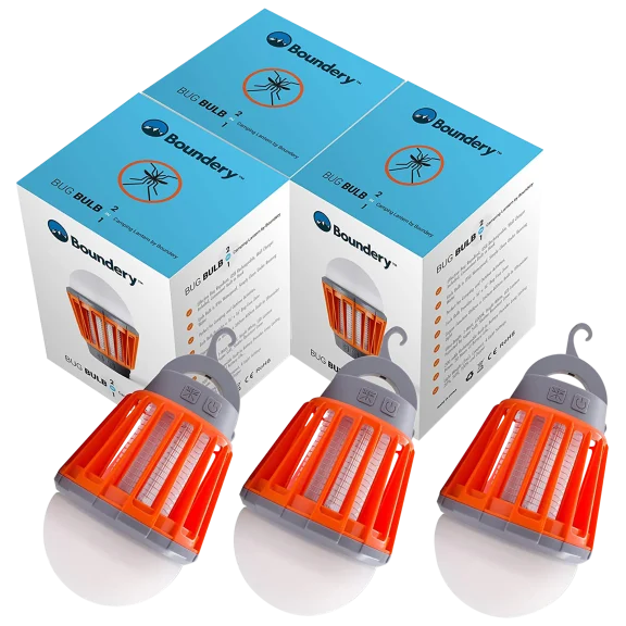 3-Pack: Boundery 2-in-1 Electric Bug Zapper and Lantern