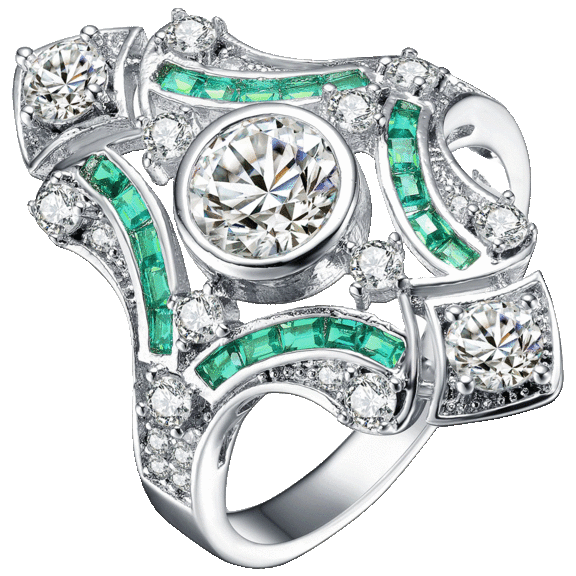 Genevive Stylish Sterling Silver Cubic Zirconia Modern Ring