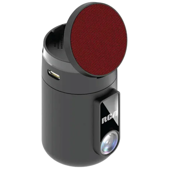 RCA 360 Degree Viewing Dash Cam with Voice Controlled Camera Aiming