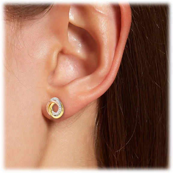 Savvy Cie Tri-Color Love Knot Earrings