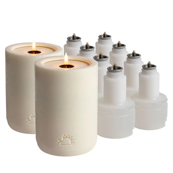 LuDela Remote Control Real Flame Candle Set (2 Candles, 8 Refills)