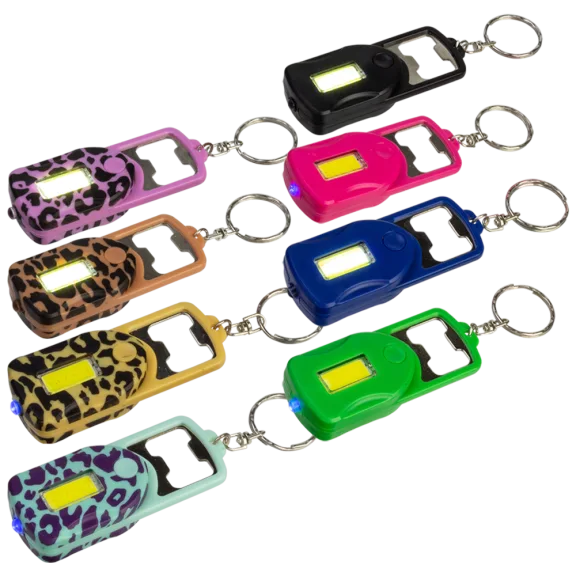 4-Pack: Flipo Microlux Keychain with Light and Bottle Opener