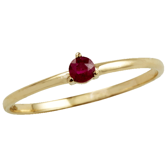 Savvy Cie 14K Solid Gold Genuine Martini Solitaire in Emerald, Ruby and Sapphire