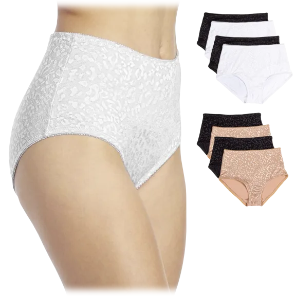 4-Pack: Rhonda Shear Jacquard Smoothing Briefs