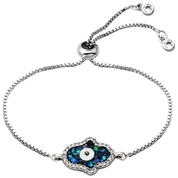Morgan & Paige Silver plated Imitation Abalone Bolo Symbol Bracelet