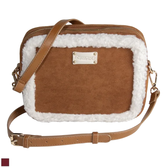 BEARPAW Shearling Trim Camera Bag Crossbody