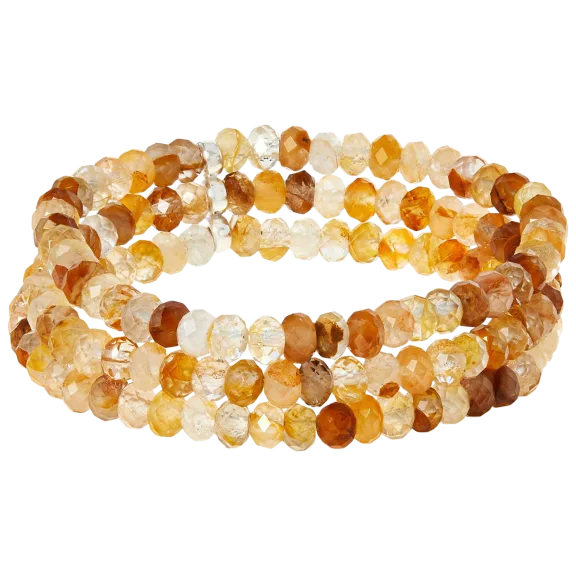 Jay King Yellow Quartz Bead 3-Strand Stretch Bracelet