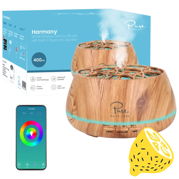 Harmony Smart WiFi Diffuser with Bluetooth Speaker & Essential Oils