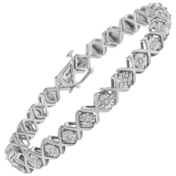 Tamborat Diamond Accent XOXO Love Tennis Bracelet
