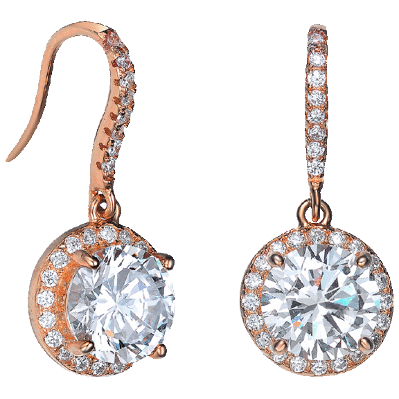 Genevive Sterling Silver Cubic Zirconia Hook Earrings