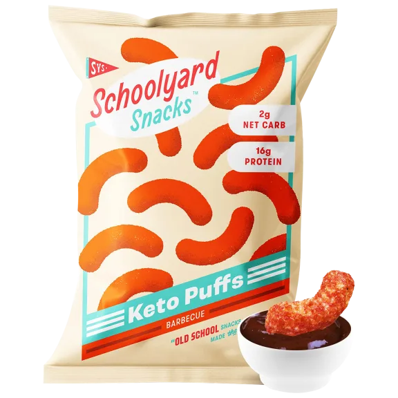 48-Pack: Schoolyard Snacks Low Carb Keto BBQ Puffs