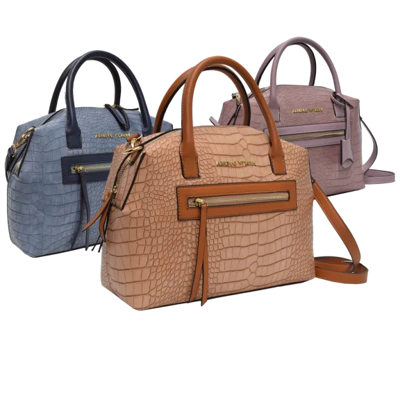 Adrienne Vittadini Marina Collection Croco Embossed Satchel