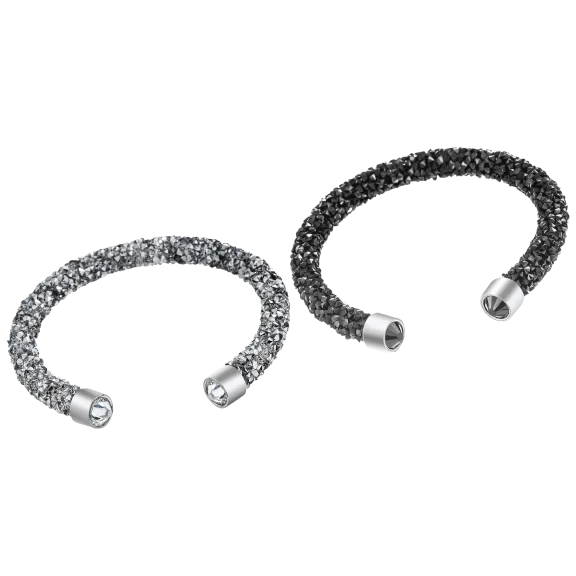 NES Jewelry Fine Silver Plated Crystal Cuff Bracelet with Swarovski Endcaps