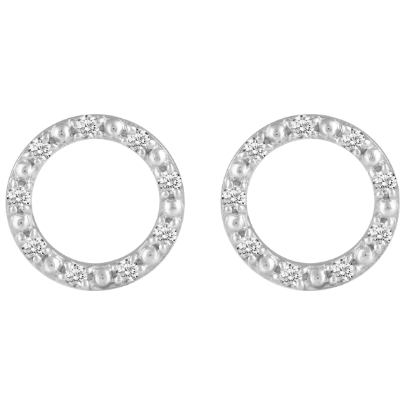 Prime and Pure 1/5 ctw CZ Circle Earrings set in 925 Sterling Silver