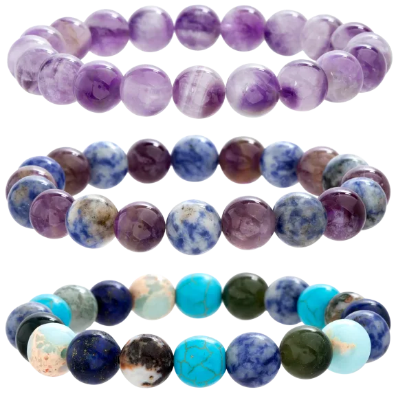 NES Jewelry Gemstone Beaded Stretch Bracelet