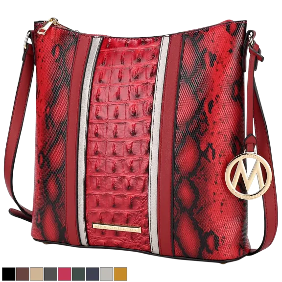 MKF Collection Meline Faux Crocodile & Snake Embossed Shoulder Bag by Mia K