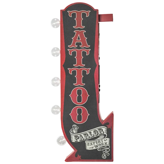 Tattoo Parlor Vintage LED Marquee Arrow Sign