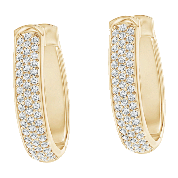 Tamborat Jewelry 3/4 Carat TW Micro Pave Inside Out Hoop Earrings