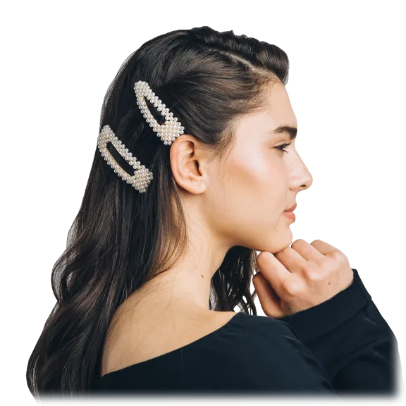 4-Pack: Zoe Ayla Large Faux Pearl Hair Clips
