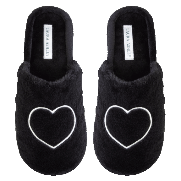 Laura Ashley Ladies Heart Shaped Scuff Slippers