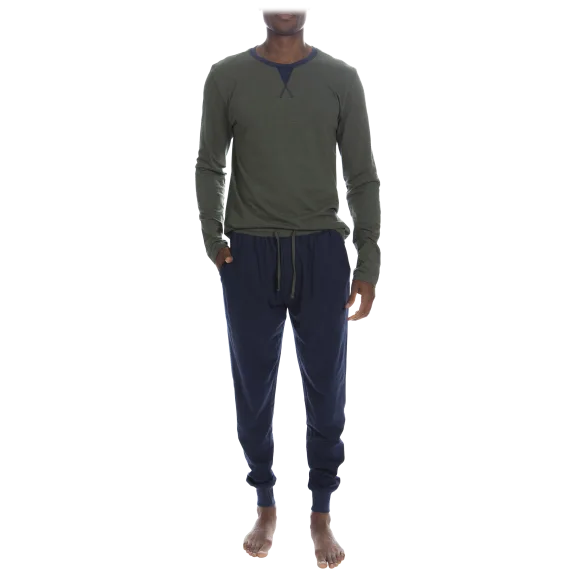Unsimply Stitched Men's Long Sleeve T-Shirt & Jogger Loungewear Set