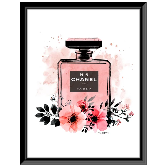 Fairchild Paris Chanel Bottle - 14" x 18" Framed Print
