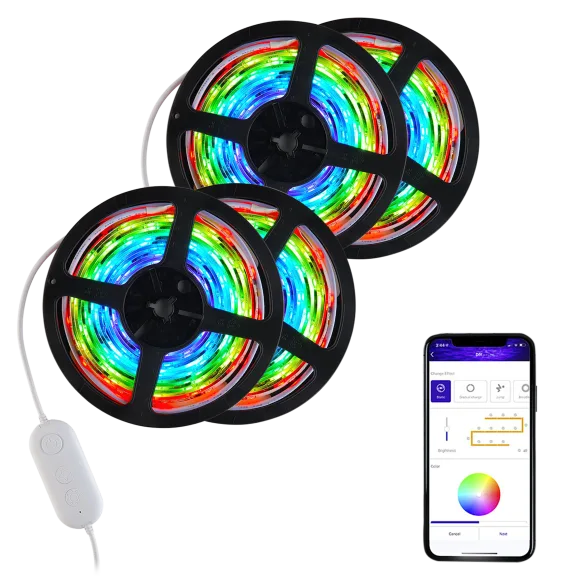 2-Pack: BlissLights BlissGlow 32' Bluetooth LED Strip Lights (64' Total)