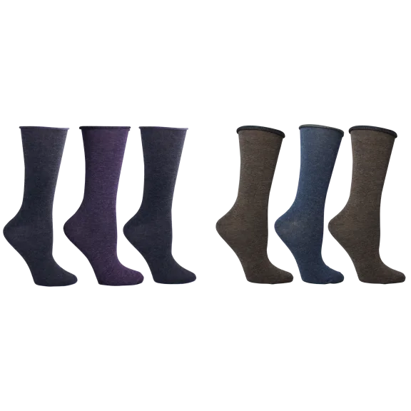 6-Pack: All Mixed Up Roll Top Crew Socks