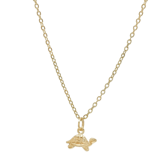 14K Gold Turtle Charm Necklace