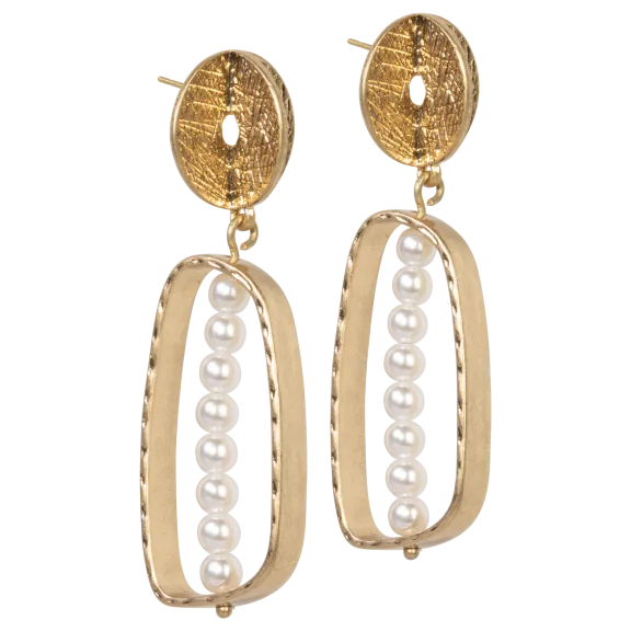 Marla Wynne Simulated Pearl Open Space Drop Earrings