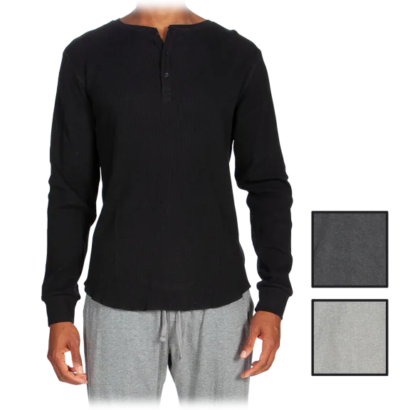 3-Pack: Unsimply Stitched Long-Sleeve Thermal Henley Shirts