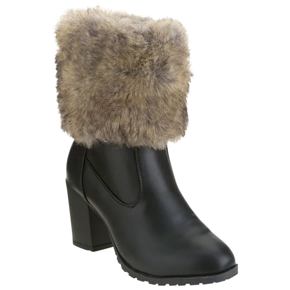 Victoria K Women's Fashion Bootie With Faux Fur Top