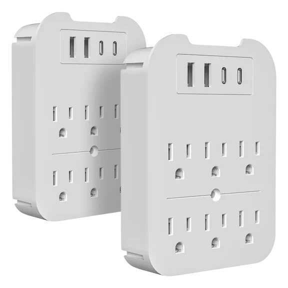 2-Pack: LAX Gadgets 6-Outlet with USB Ports Surge Protector