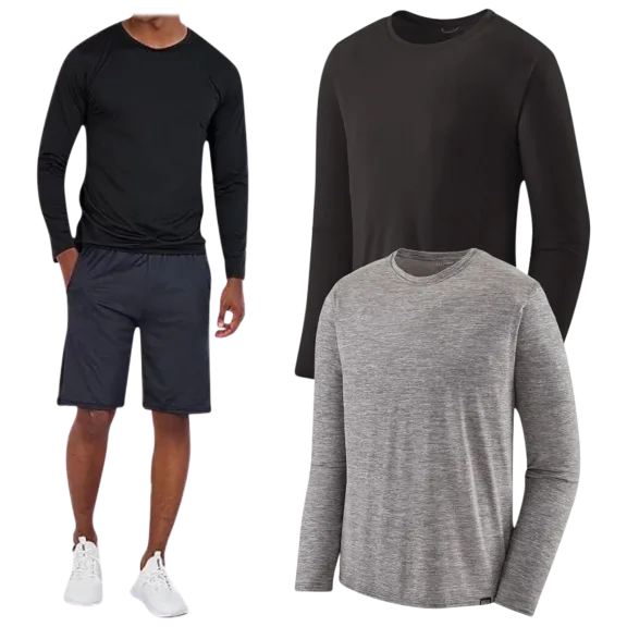 2-Pack: Nextex Men's Active Athletic Dry-Fit Long Sleeve Performance Shirt