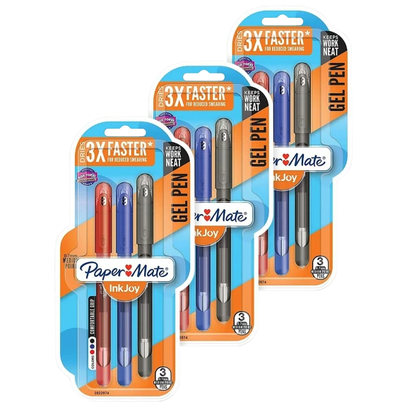 3-Pack: Paper Mate InkJoy Gel Pens 3ct. Medium Point - Assorted Colors