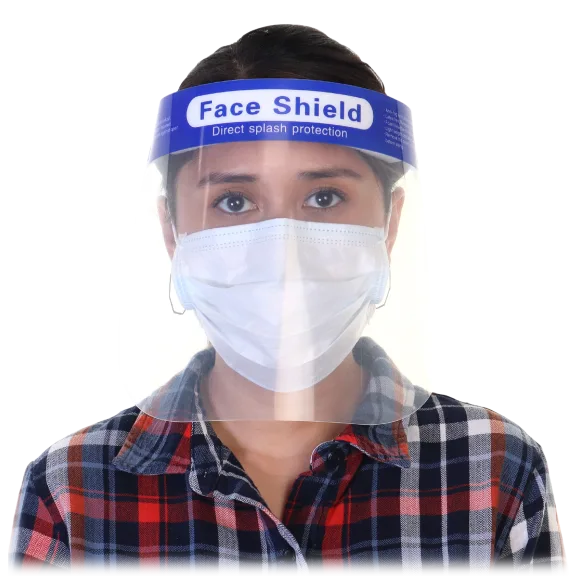 10-Pack: Reusable Face Shields with Foam Forehead Band and Elastic Strap